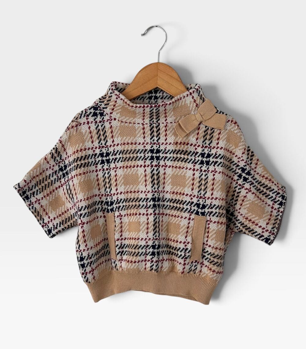 Hope & Henry Organic Mock-Neck Sweater Cape, Size 2T-3